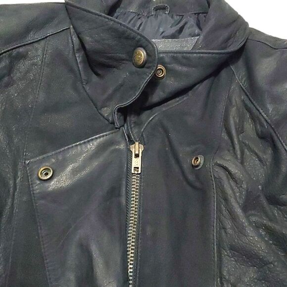 Express Black Leather Utility Aviator Jacket - Picture 10 of 14